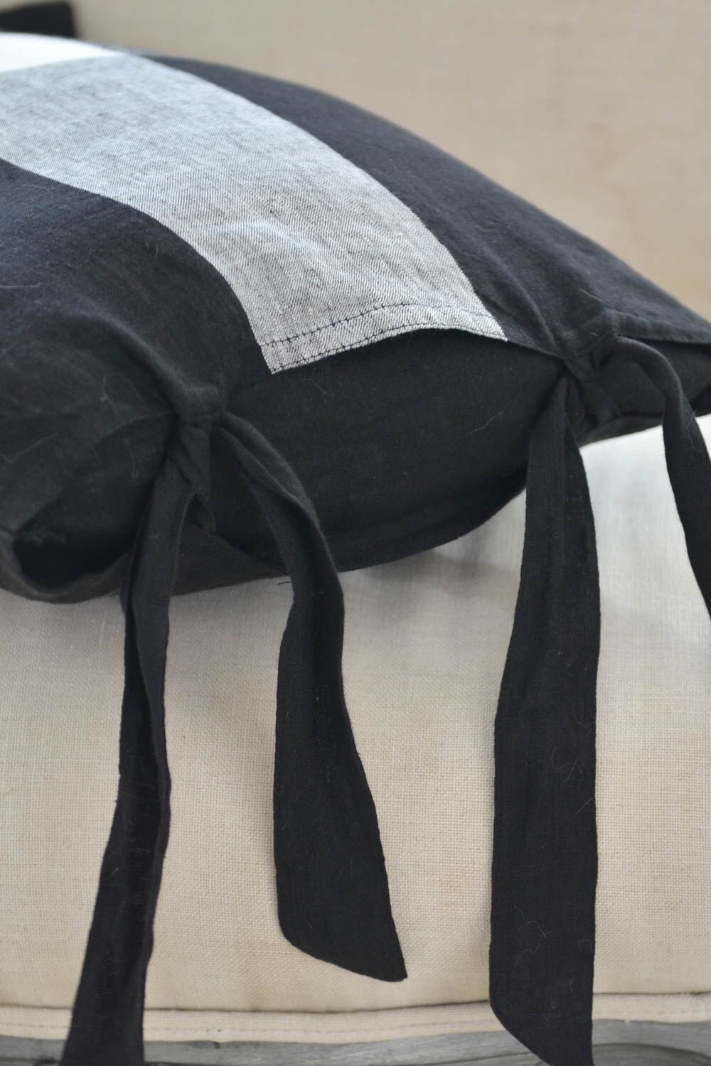 Chambray Linen Cross Cushion - Image 2
