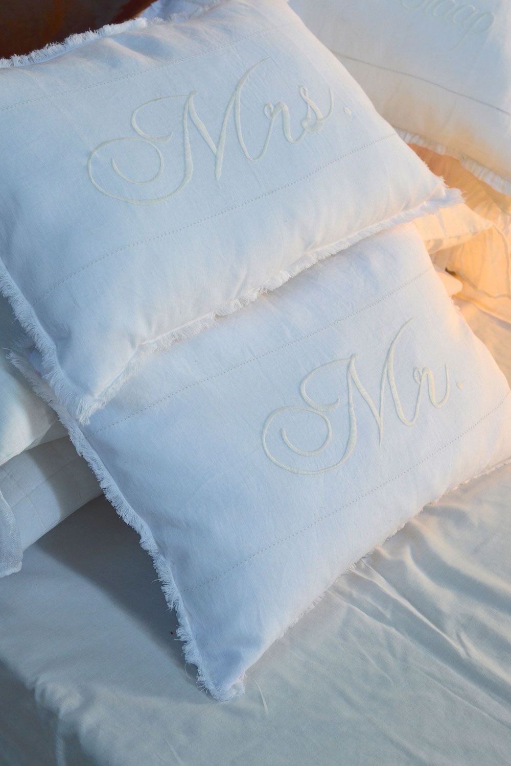 Mr.& Mrs.<br> Bed Cushions Set of 2