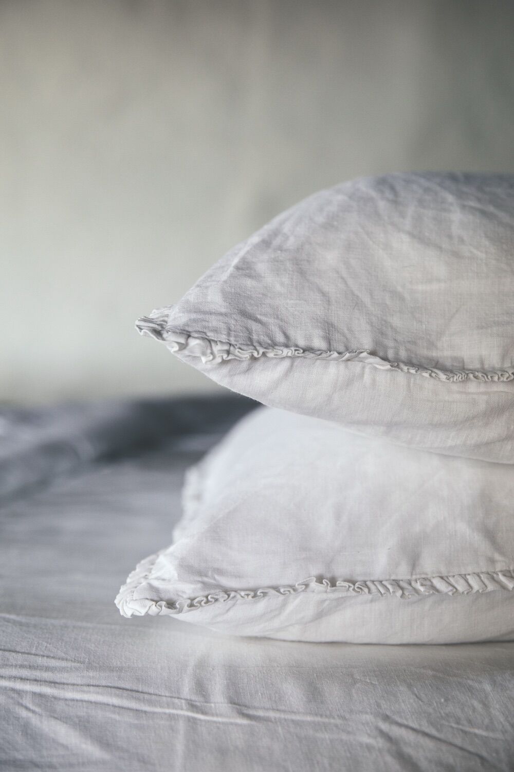 Linen Pillowcases with Short Frill Detail Set of 2