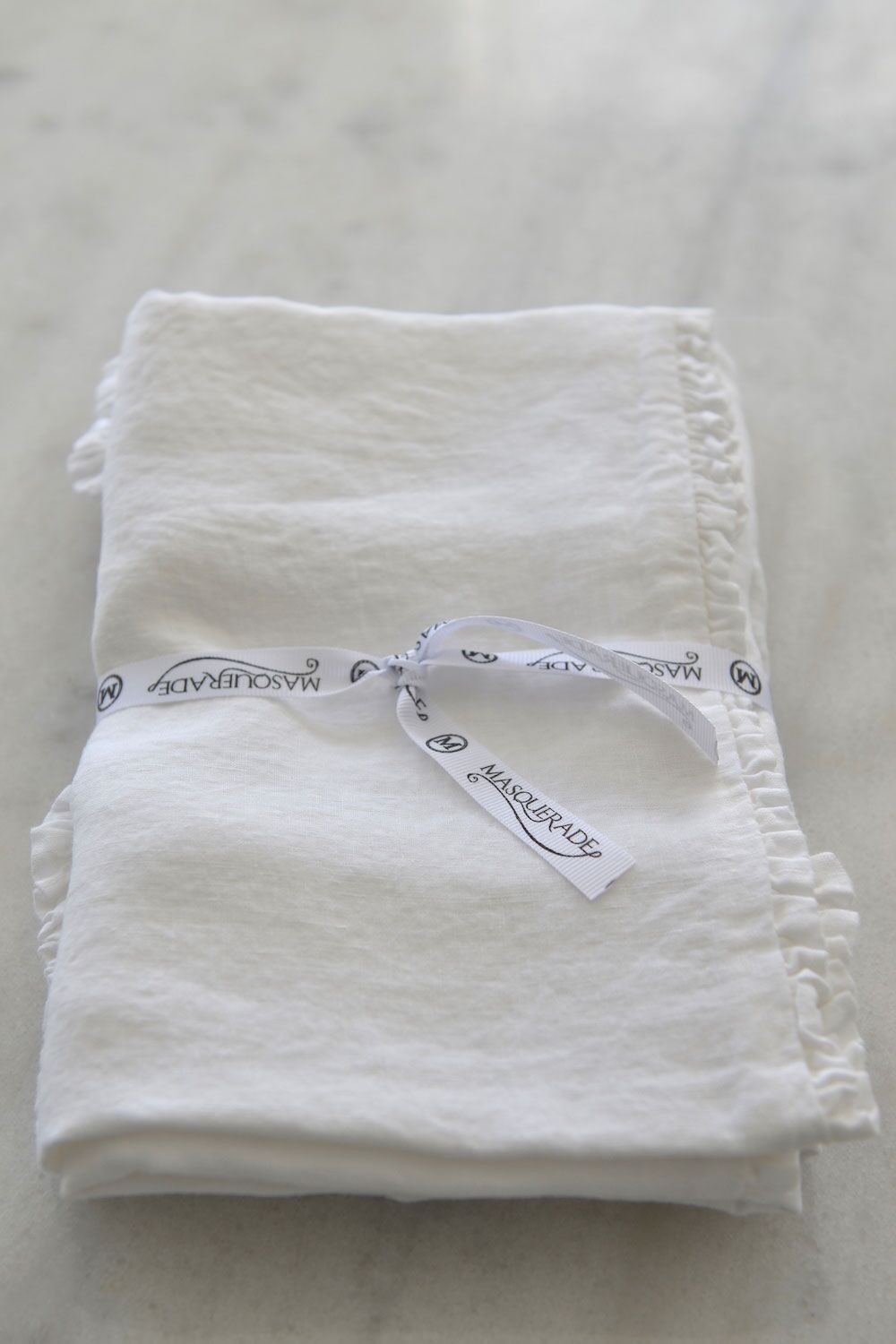 Linen Flat sheet with Short Frill Edging - Image 3