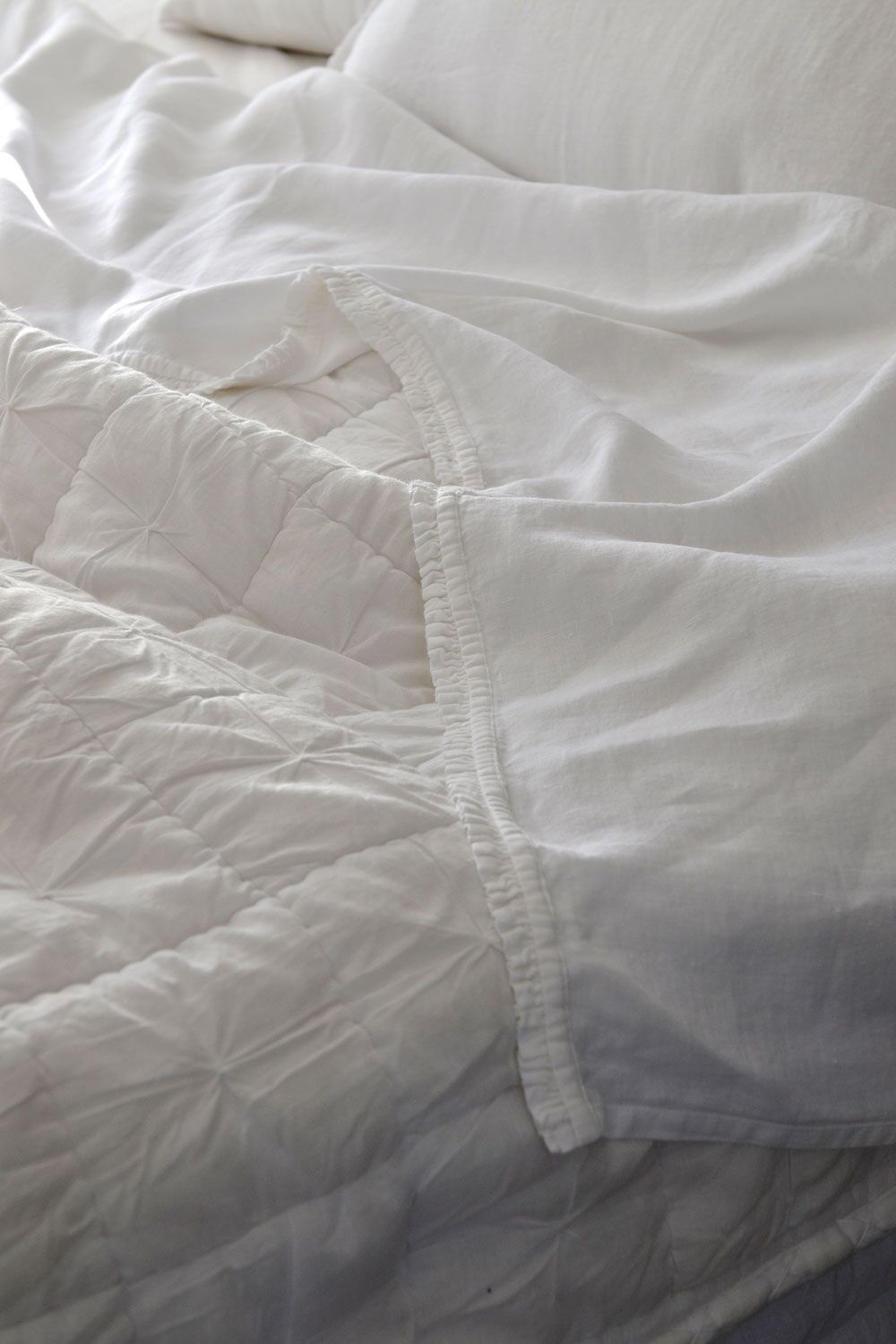 Linen Flat sheet with Short Frill Edging - Image 2