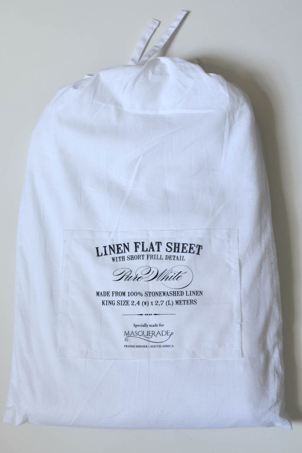 Linen Flat sheet with Short Frill Edging - Image 4