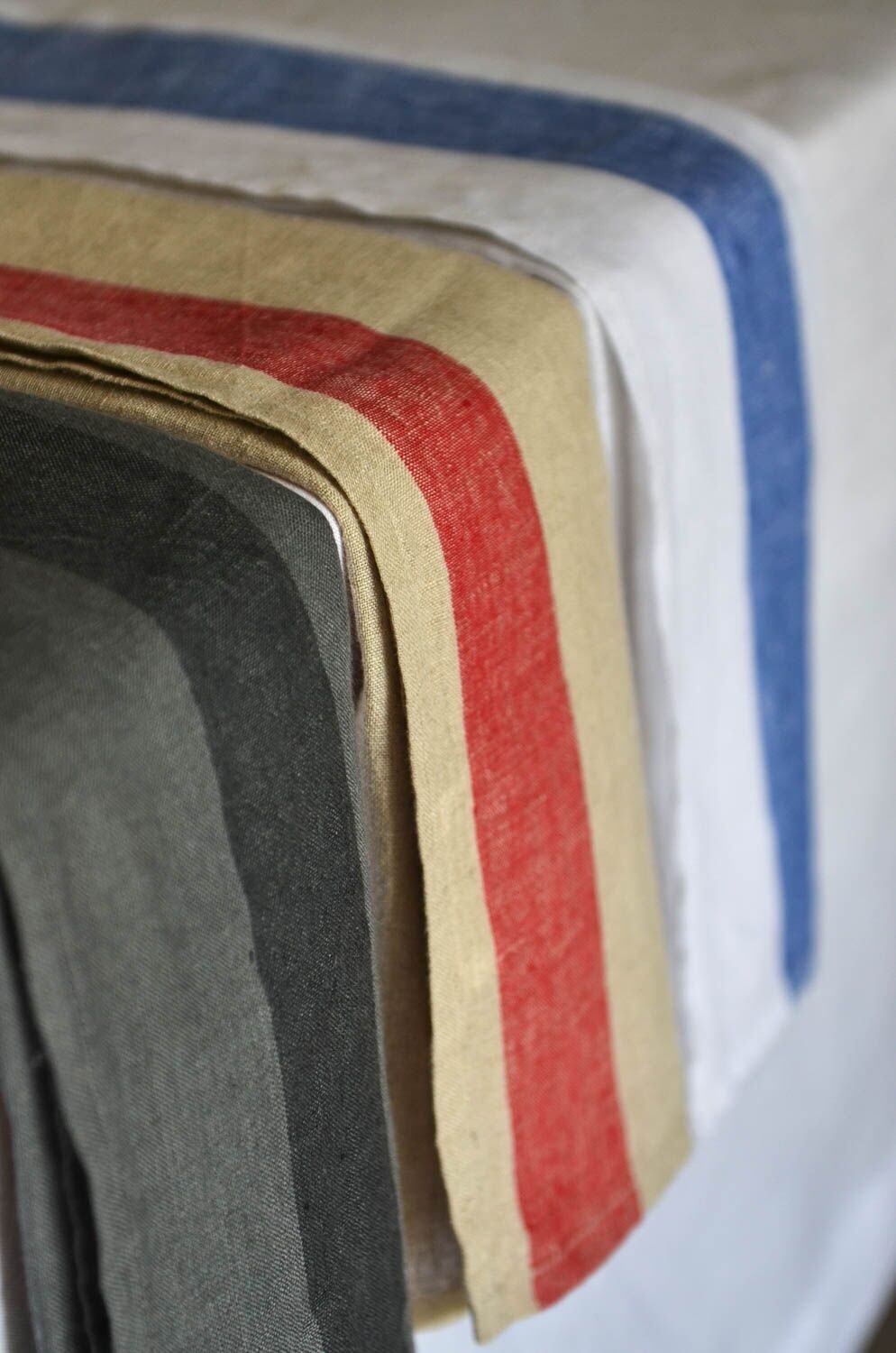 Woven Stripe Linen Napkins