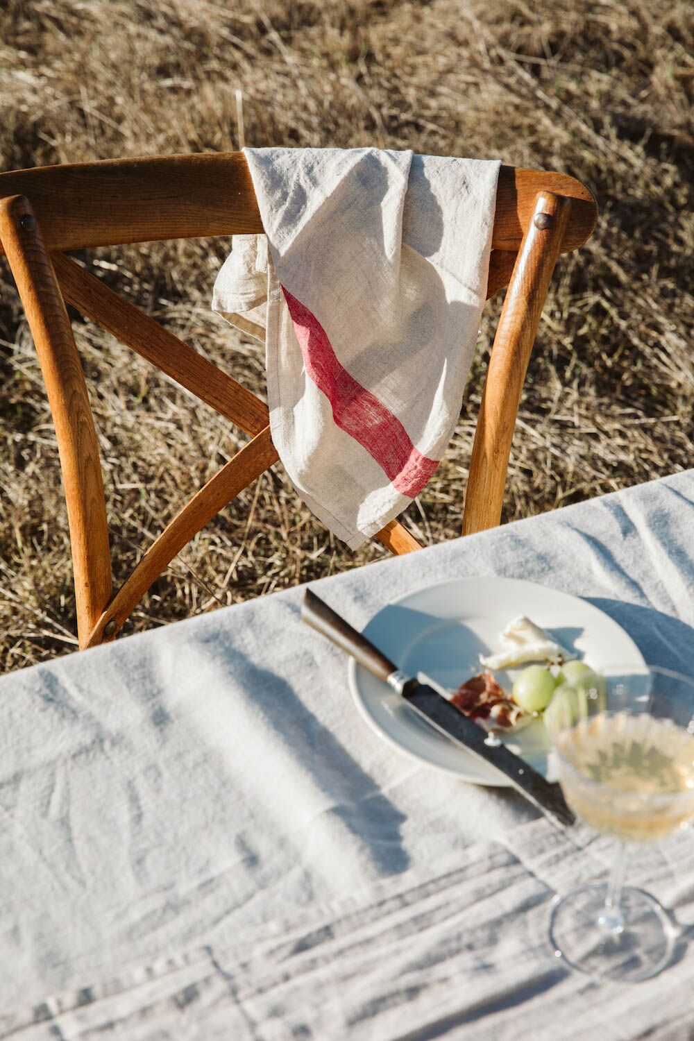 French Country Red Linen<br>Table Runner - Image 3