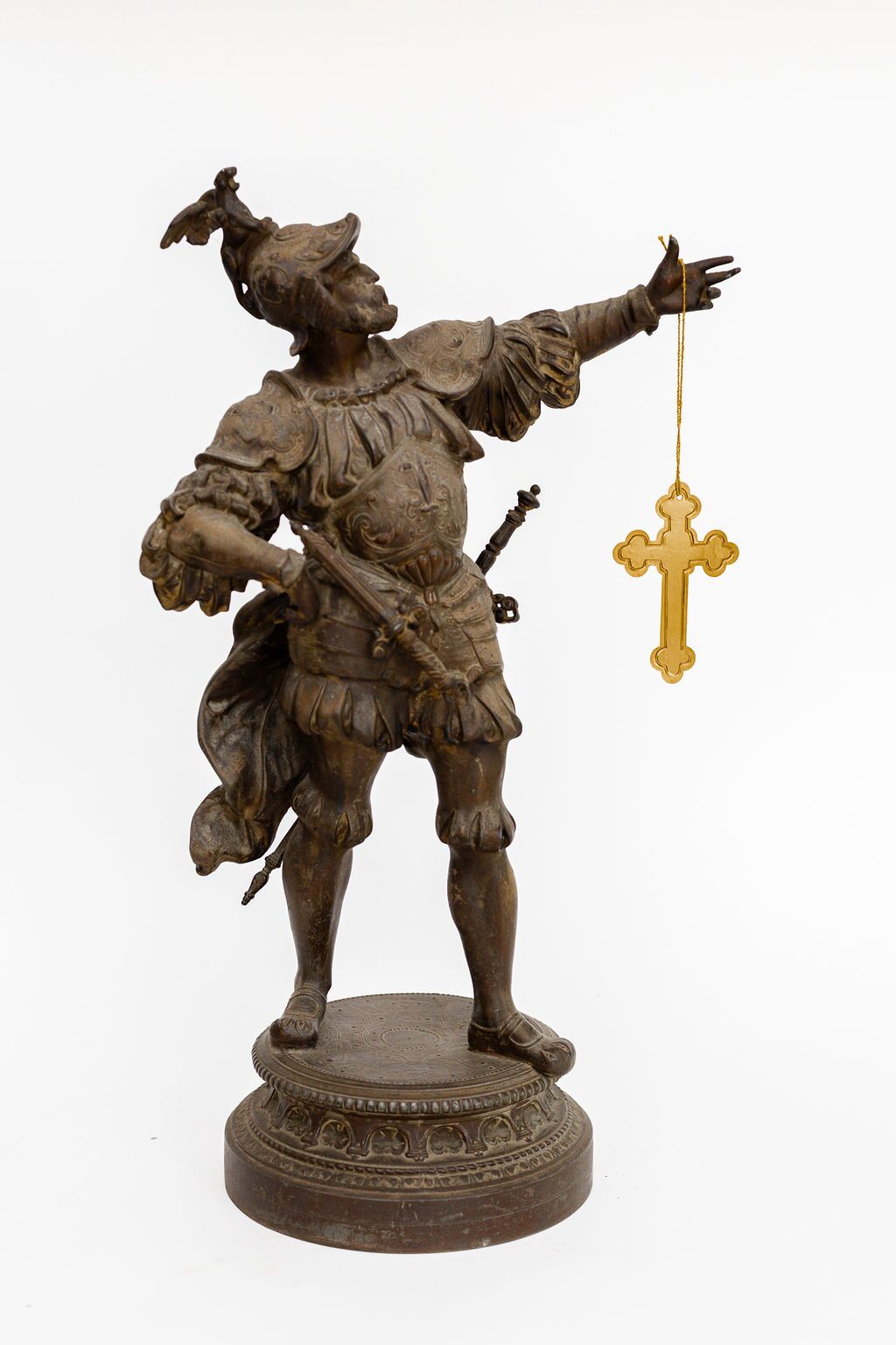Pressed Iron Cross on String - Image 3