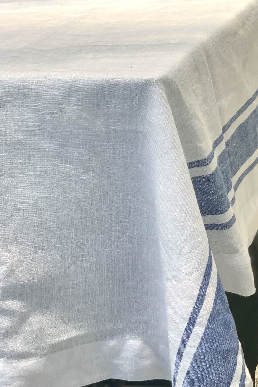 Summer Blue Linen Tablecloth - Image 3