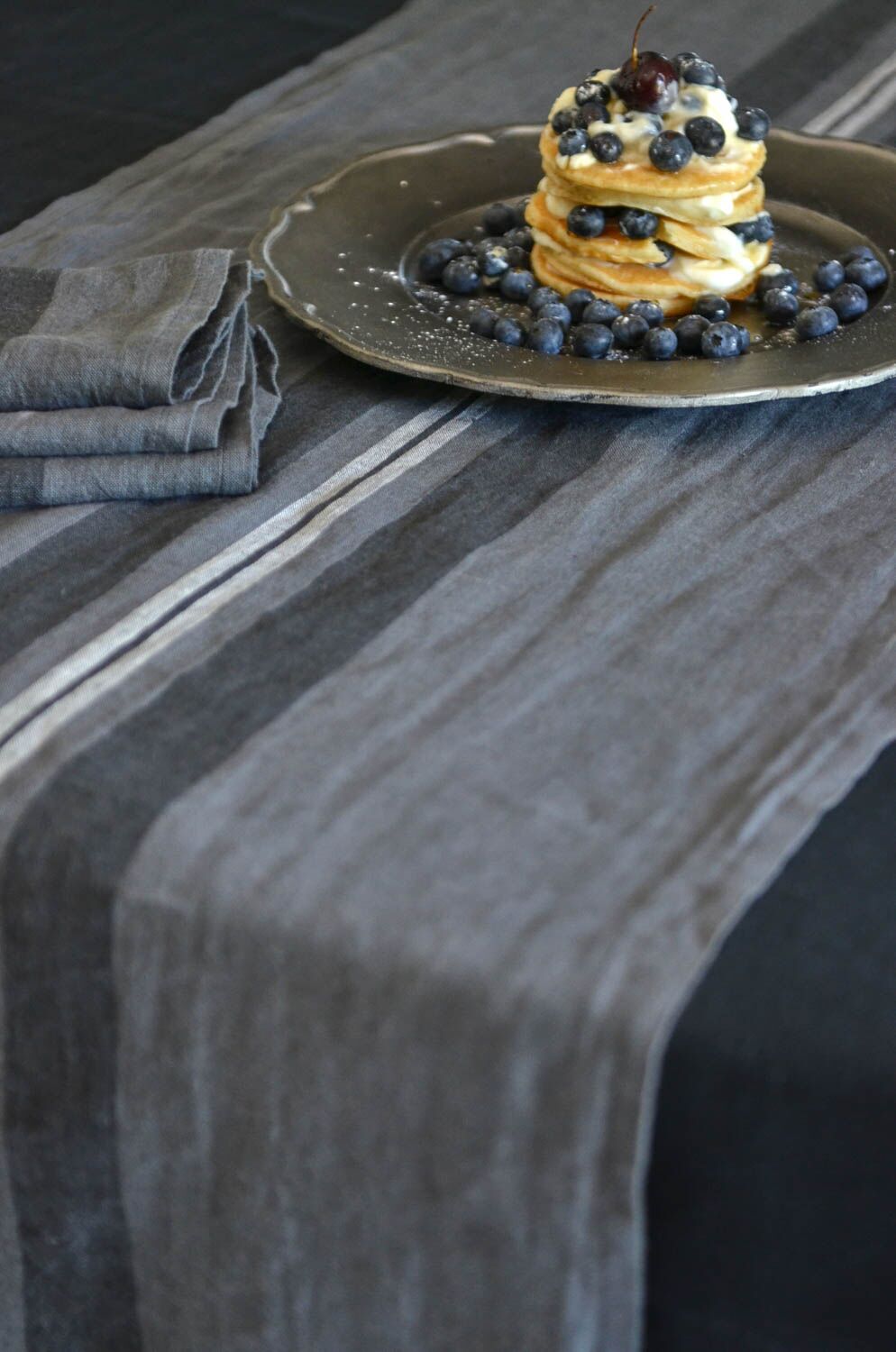 Midnight Grey Table Runner