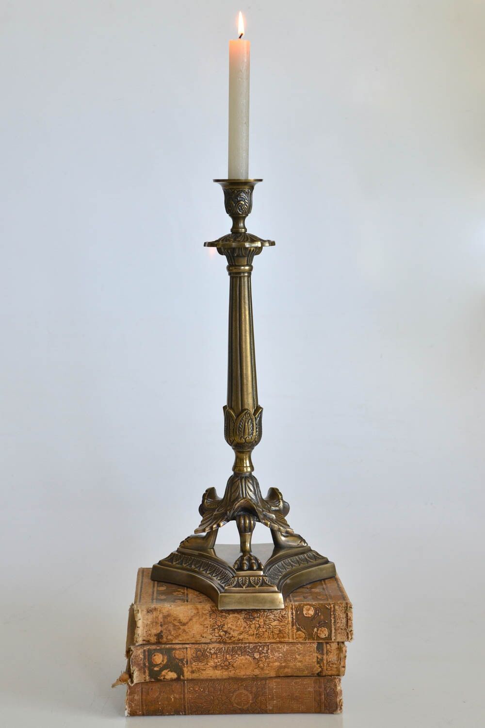Brass Eagle Feet Candlestick