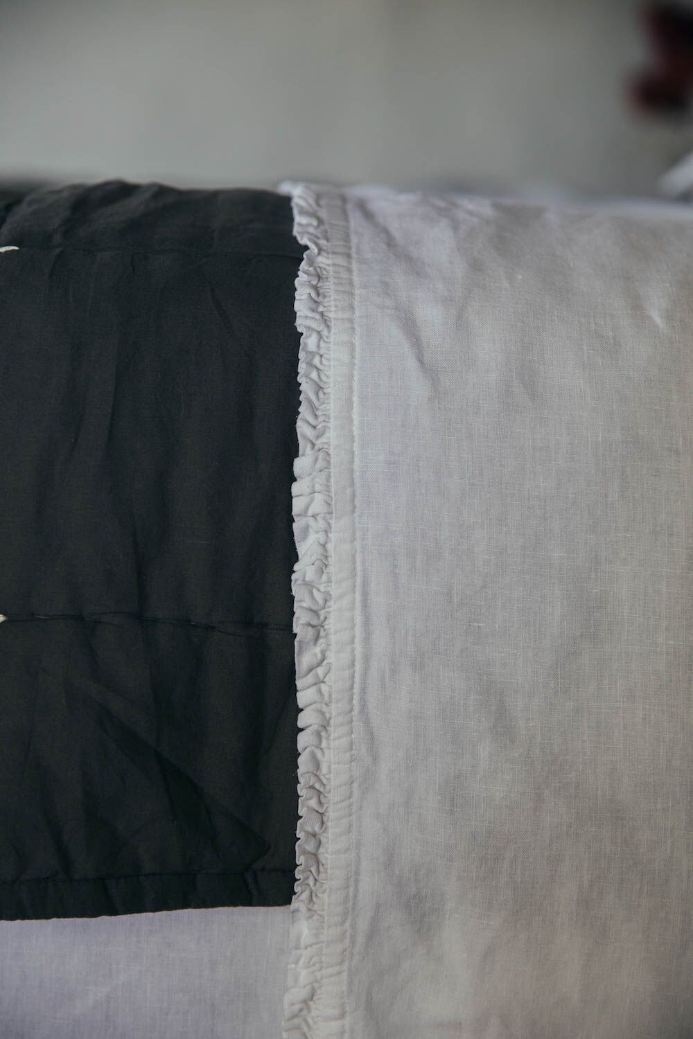 Linen Flat sheet with Short Frill Edging