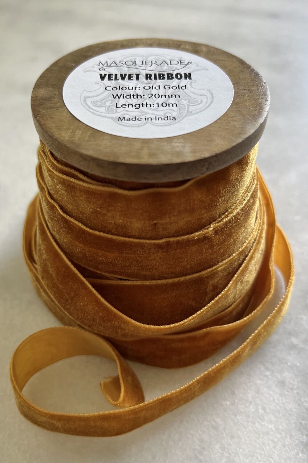 Velvet Ribbon 20mm Wide on Wooden Spool - Image 2