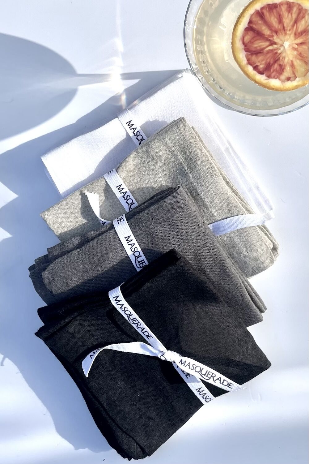 Linen Tea and Cocktail Napkins. Set of 4