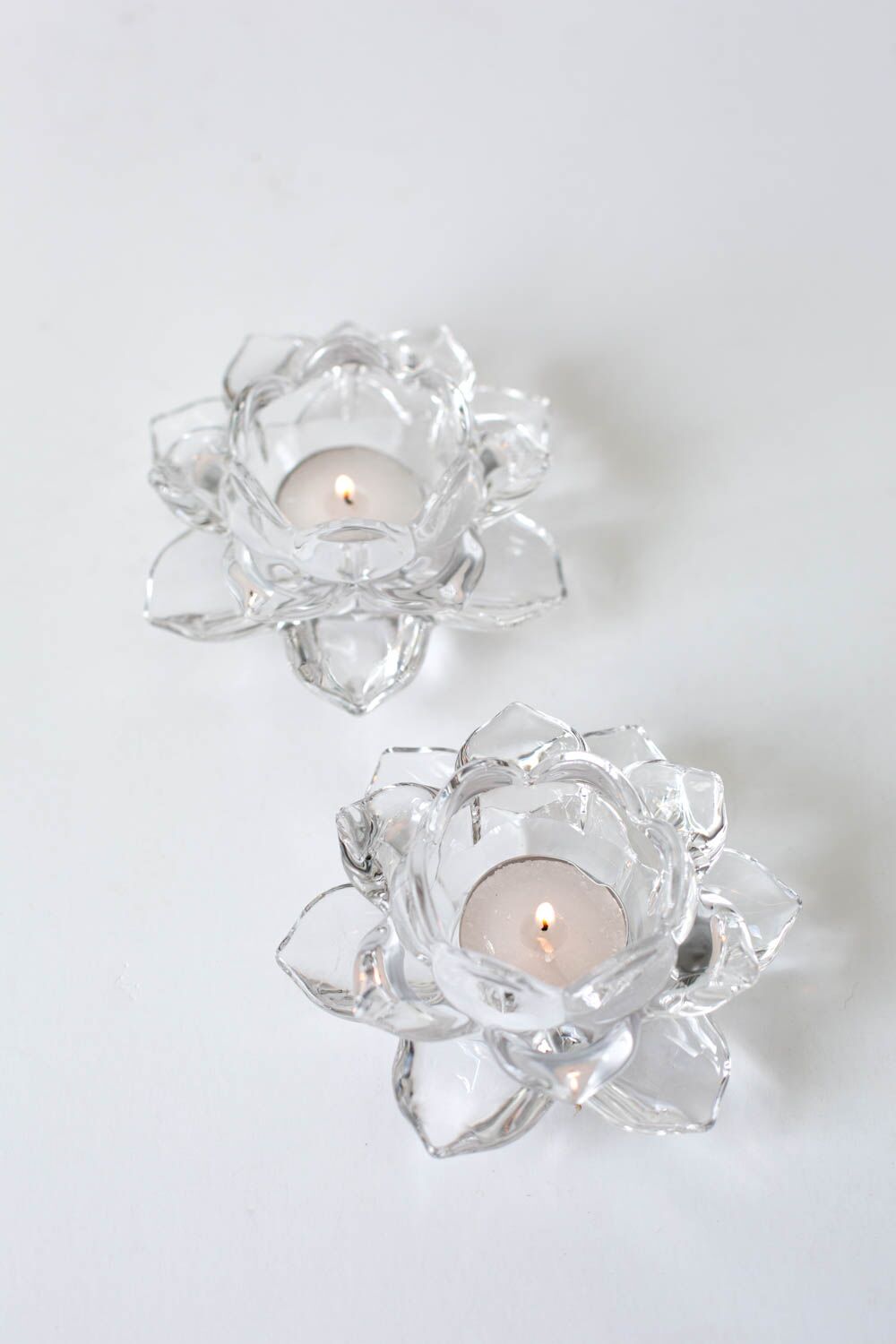 Glass Flower Tea-light Holder
