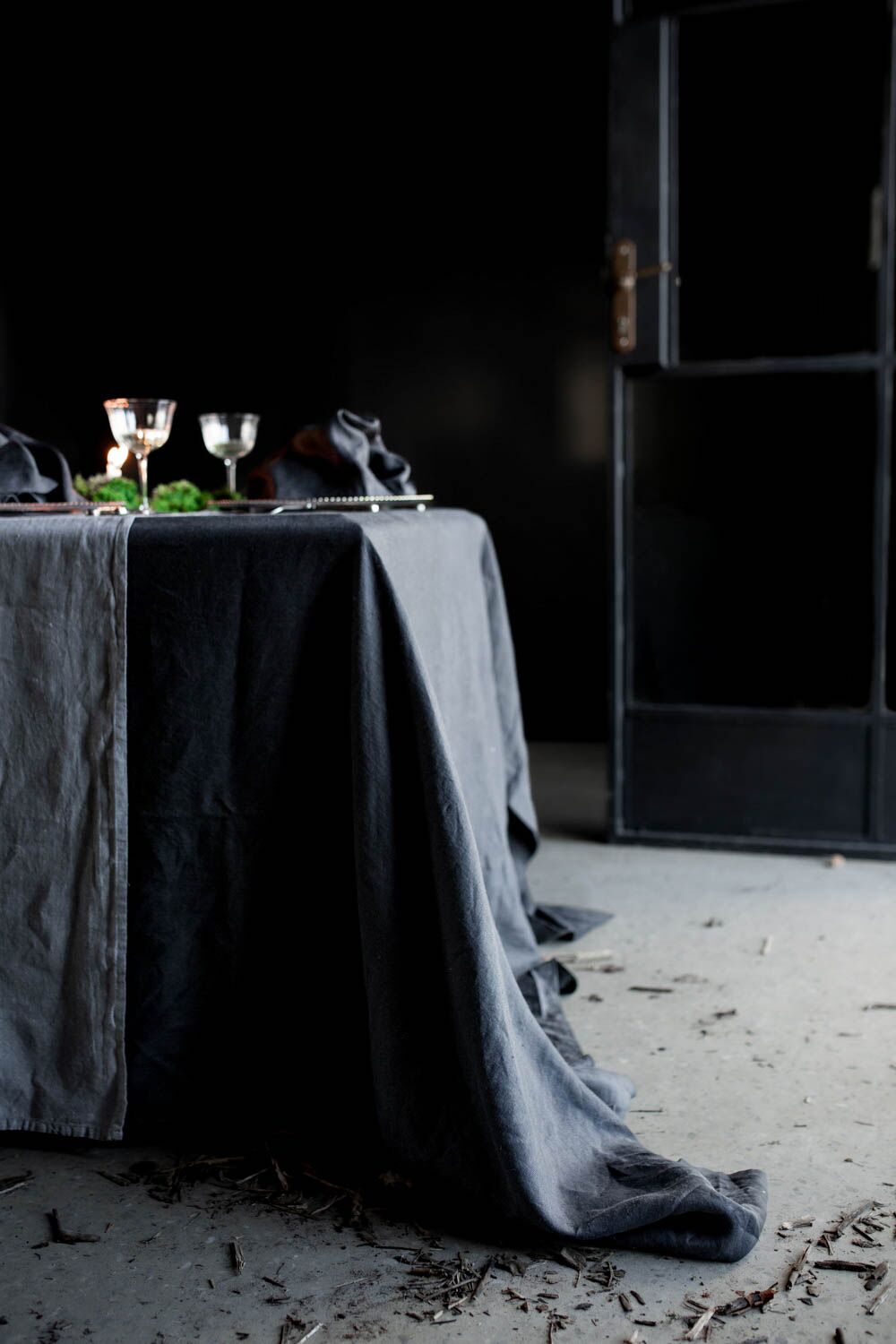 Black Linen Tablecloth