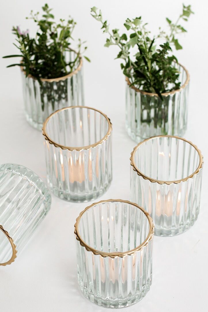 Gold Rim Votives Set of 6