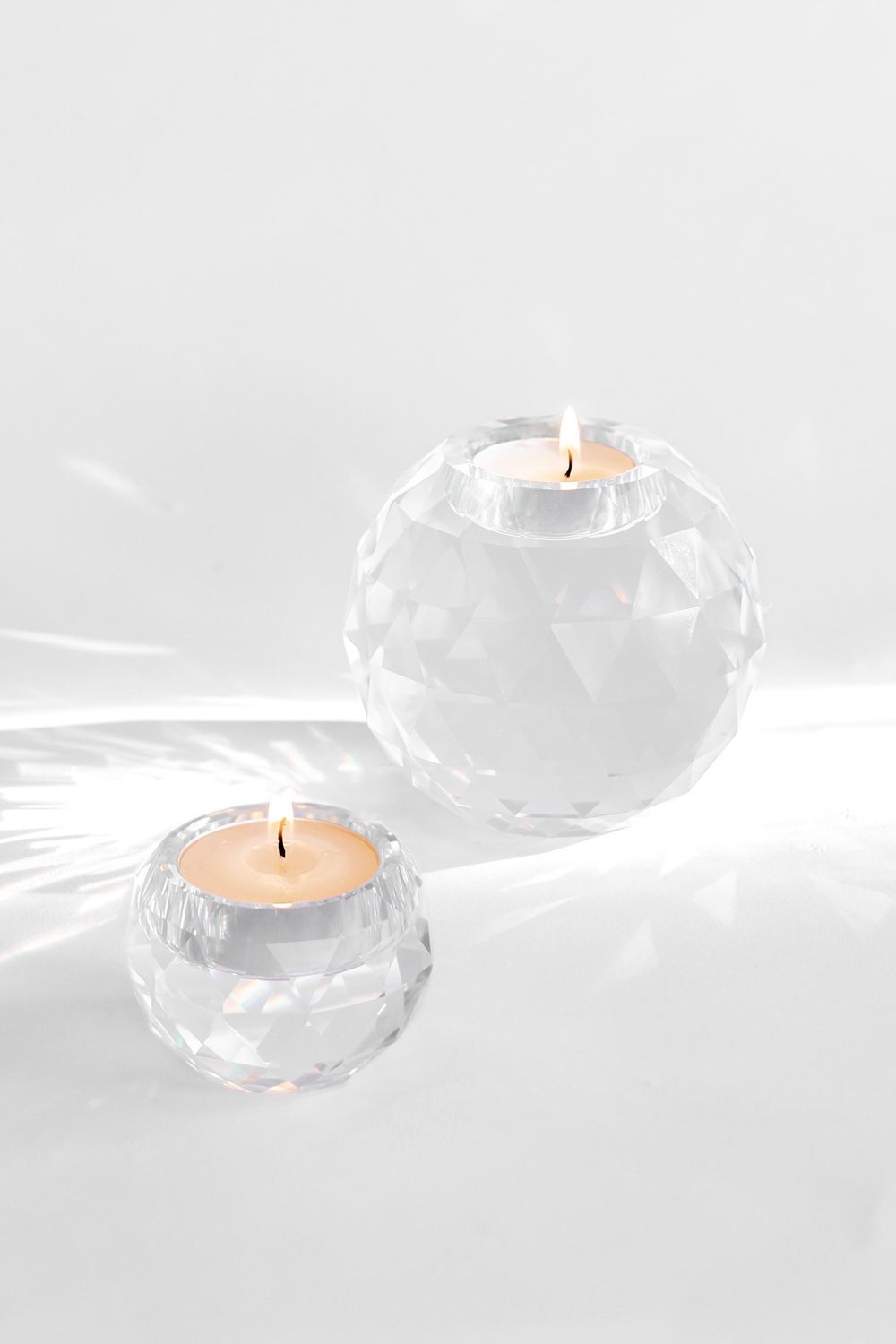 Cut Glass Ball Tea-light Holder