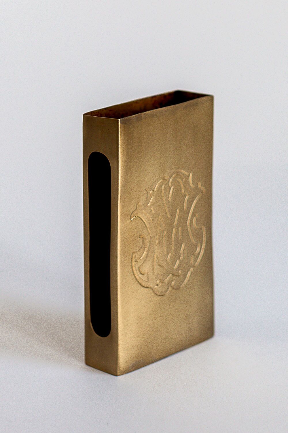 Monogram Matchbox Cover with Brass Finish