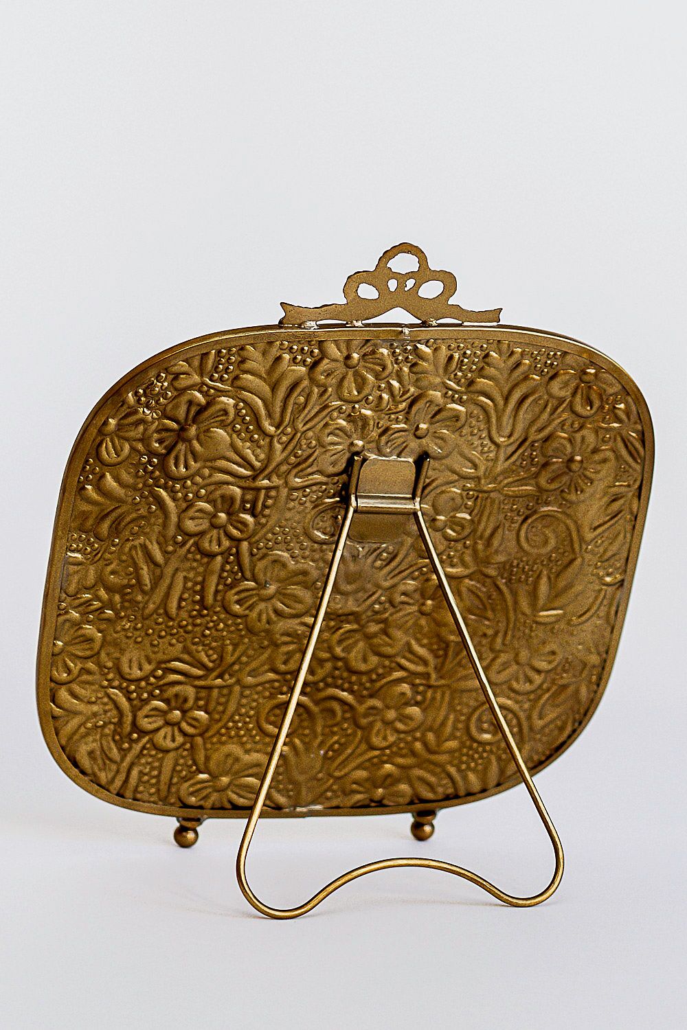 Bow Embossed Brass Vanity Mirror - Image 2