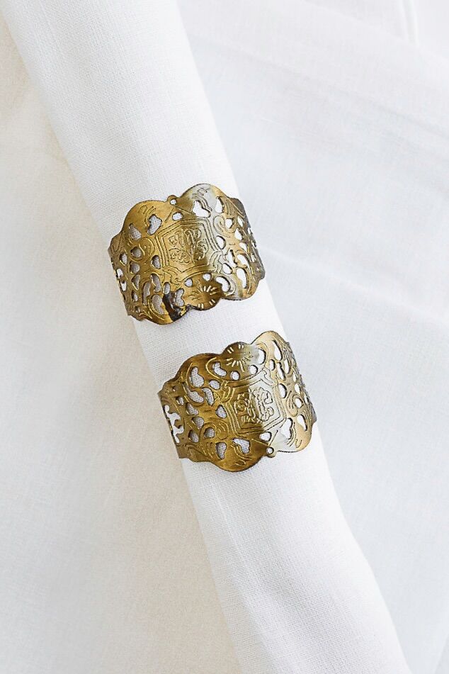 Brass Filigree Napkin Rings