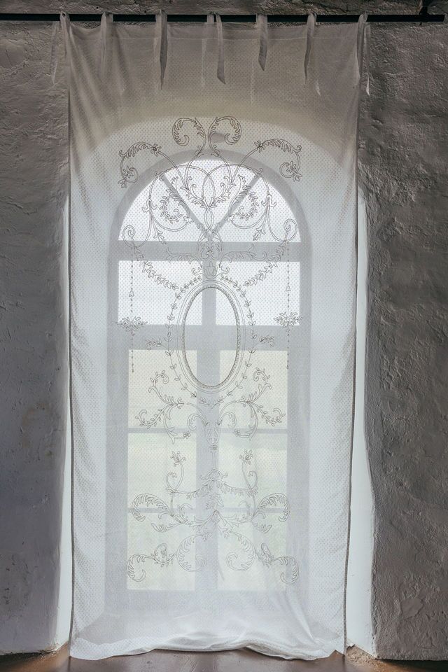 Romantic Dotted Cotton Curtain with Embroidery - Image 3