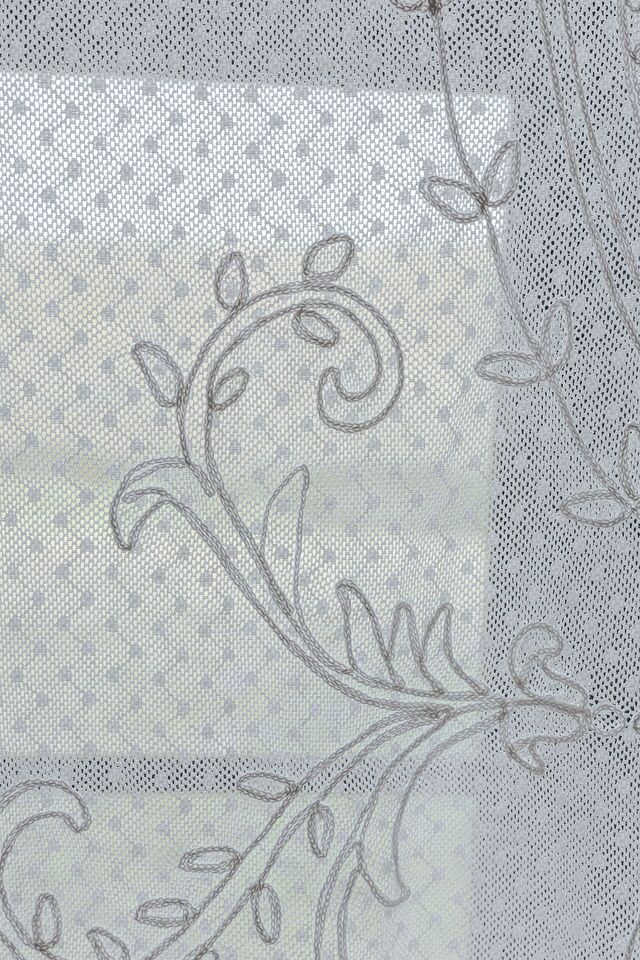 Romantic Dotted Cotton Curtain with Embroidery - Image 4