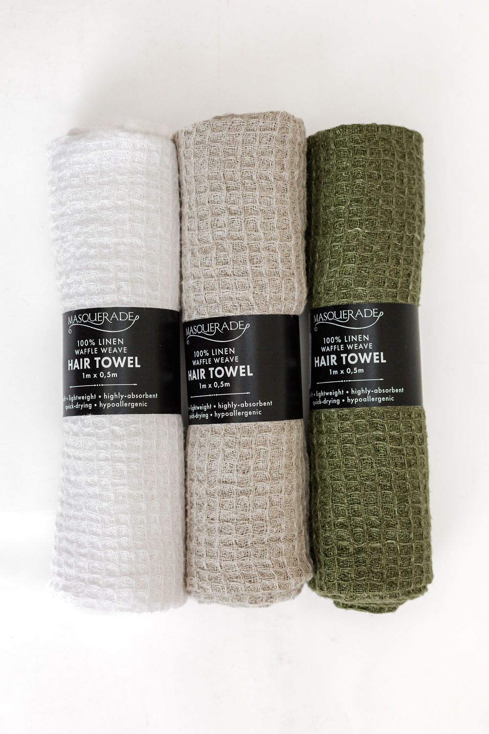 Linen Waffle Weave Hair Towels