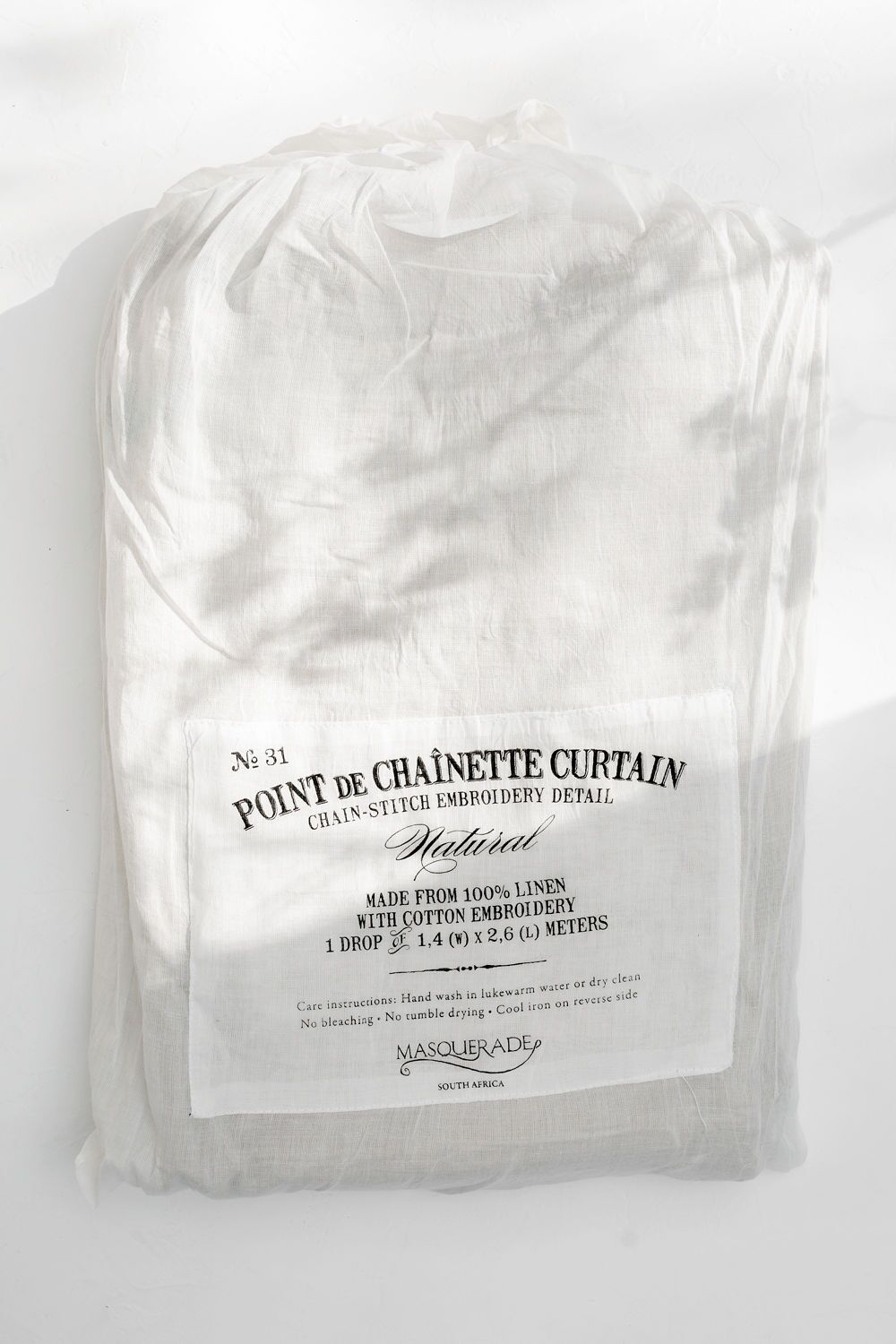 Chain-Stitch Embroidered Thick Linen Curtain - Image 5